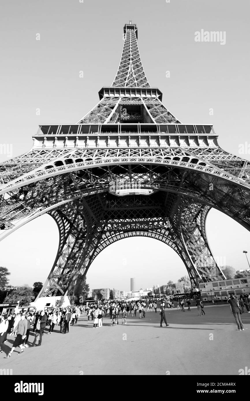 Eiffel tower detail Black and White Stock Photos & Images - Alamy
