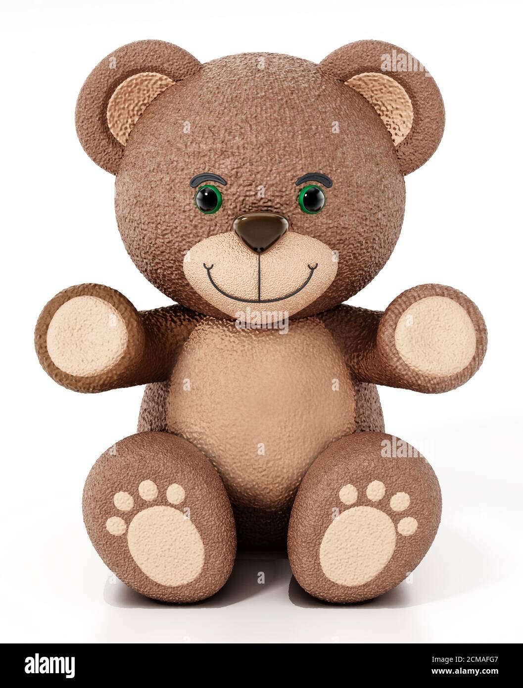 Teddy bear isolated on white background. 3D illustration Stock Photo ...