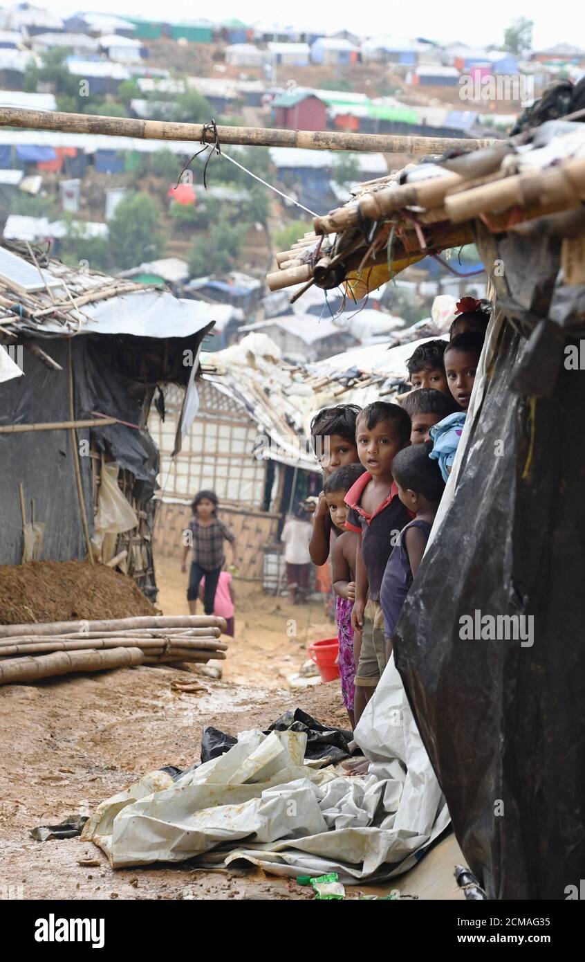Photo taken in June 2018 shows children in a Rohingya refugee camp in ...