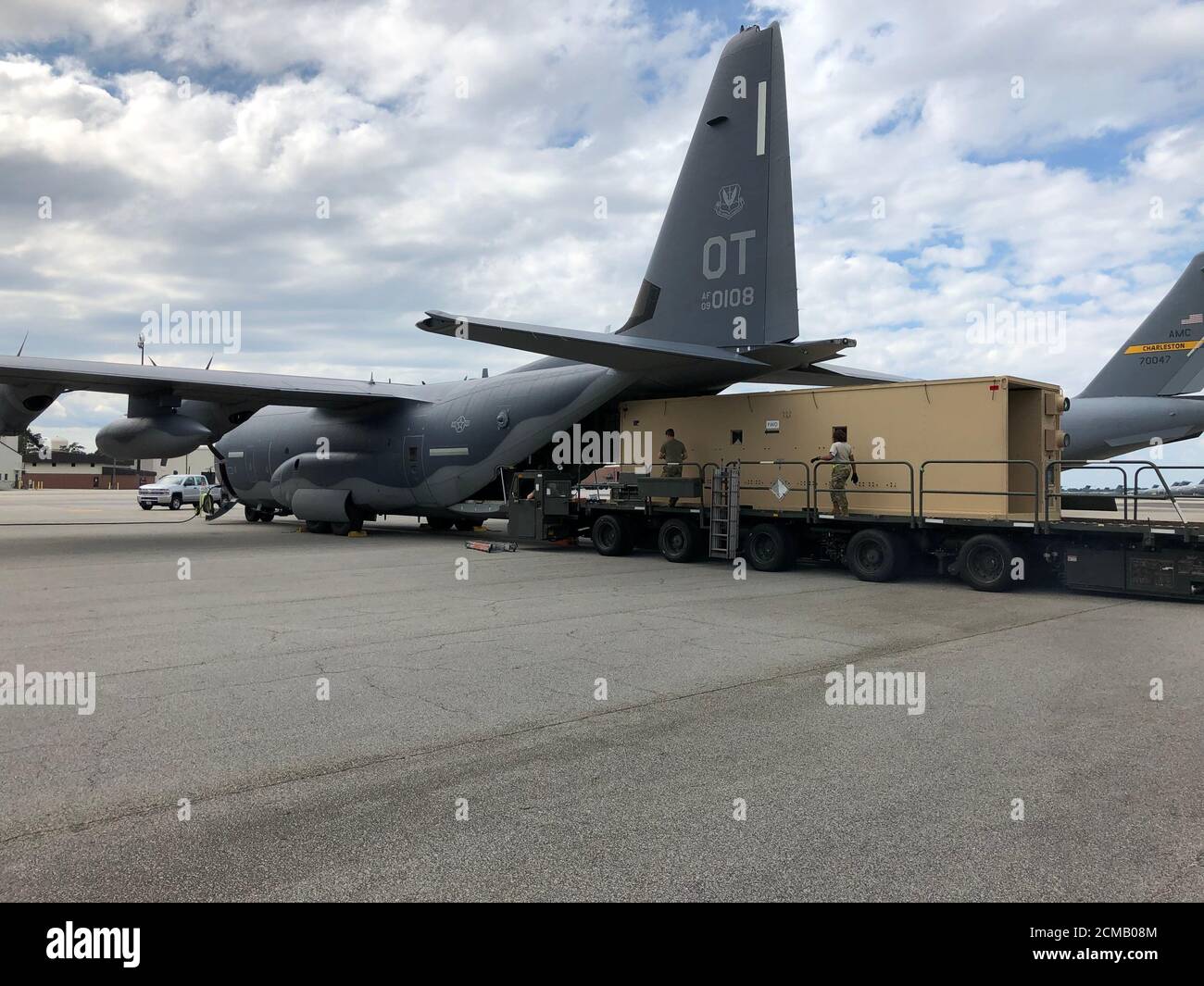 The Negatively Pressurized CONEX Lite system is placed inside an Air Force C-130 Hercules. The system is designed for transporting COVID-19 diagnosed and symptomatic warfighters out of forward installations and on to medical facilities. Stock Photo