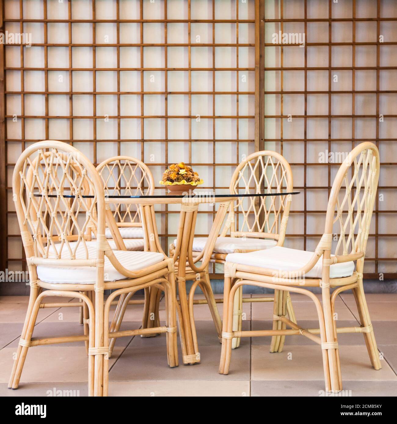 Bamboo chair furniture table hi res stock photography and images