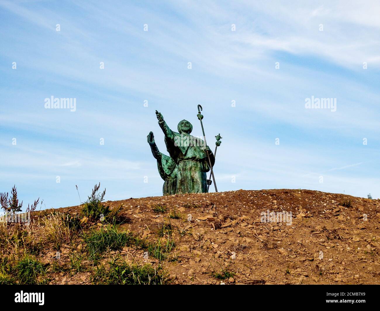 View of Monument at Monte de Gozo, San Spain Stock Photo