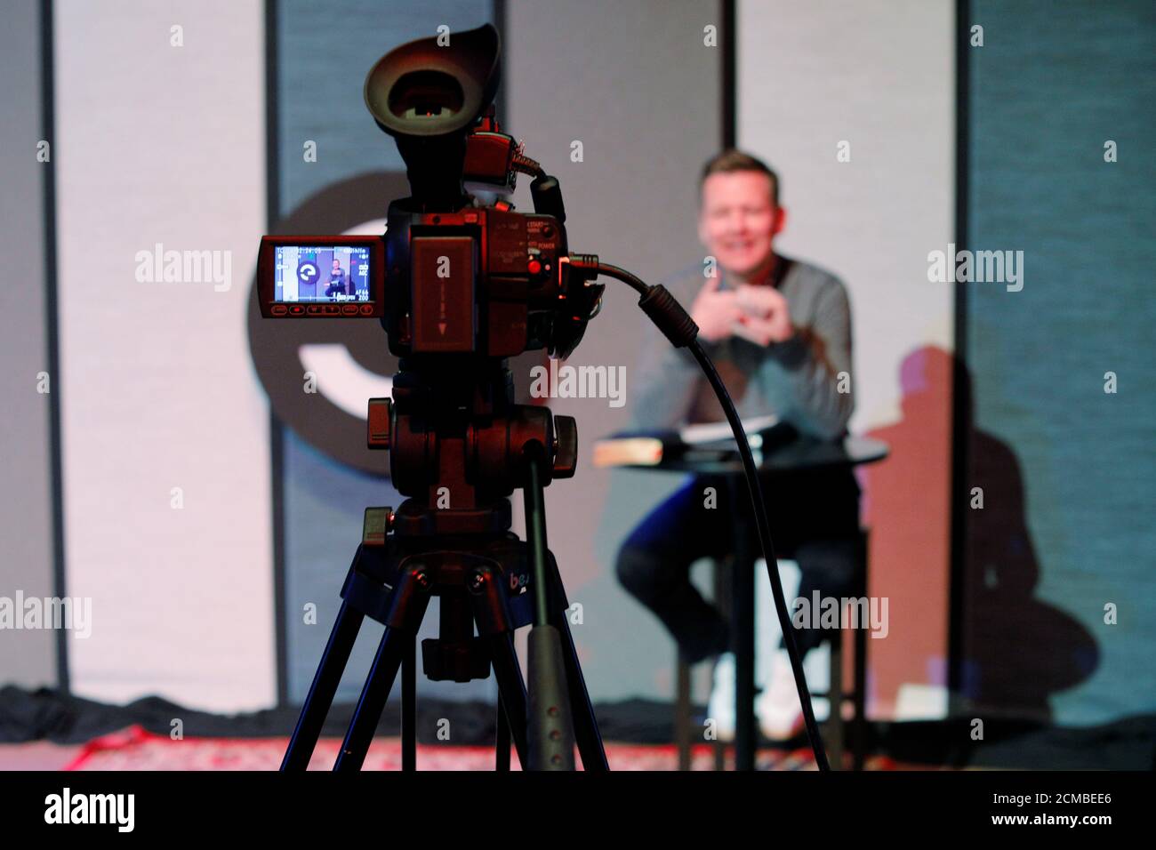 Pastor Russ Schlecht Leads An Online Sunday Church Service In Front Of An Empty Sanctuary At The Eastside Foursquare Church Whose Congregation Includes Family Members Of The Residents Of The Life Care