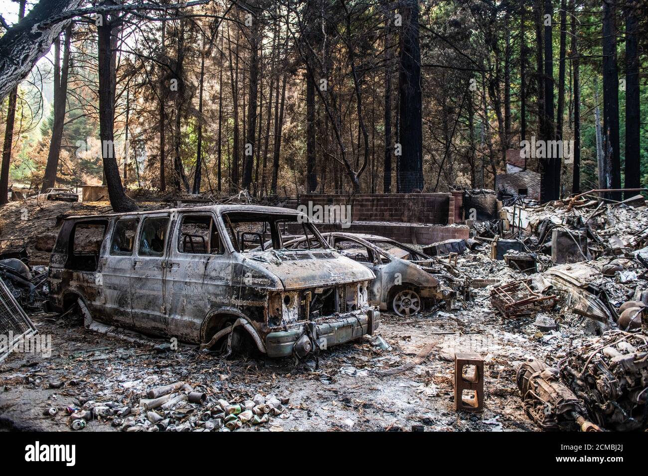 Ben Lomond, California, USA. 16th Sep, 2020. A general view burned out