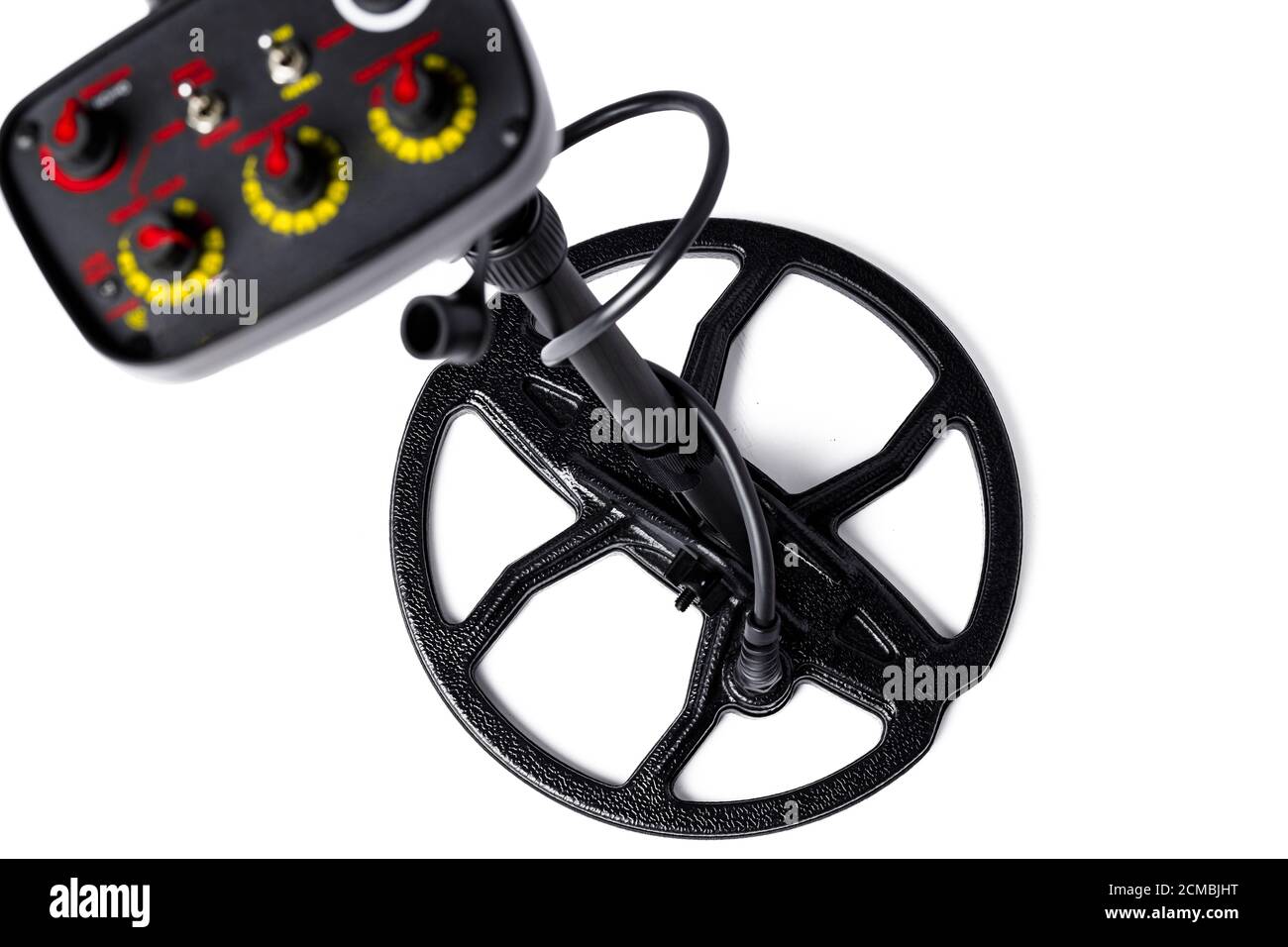 Metal detector parts isolated on white background Stock Photo Alamy