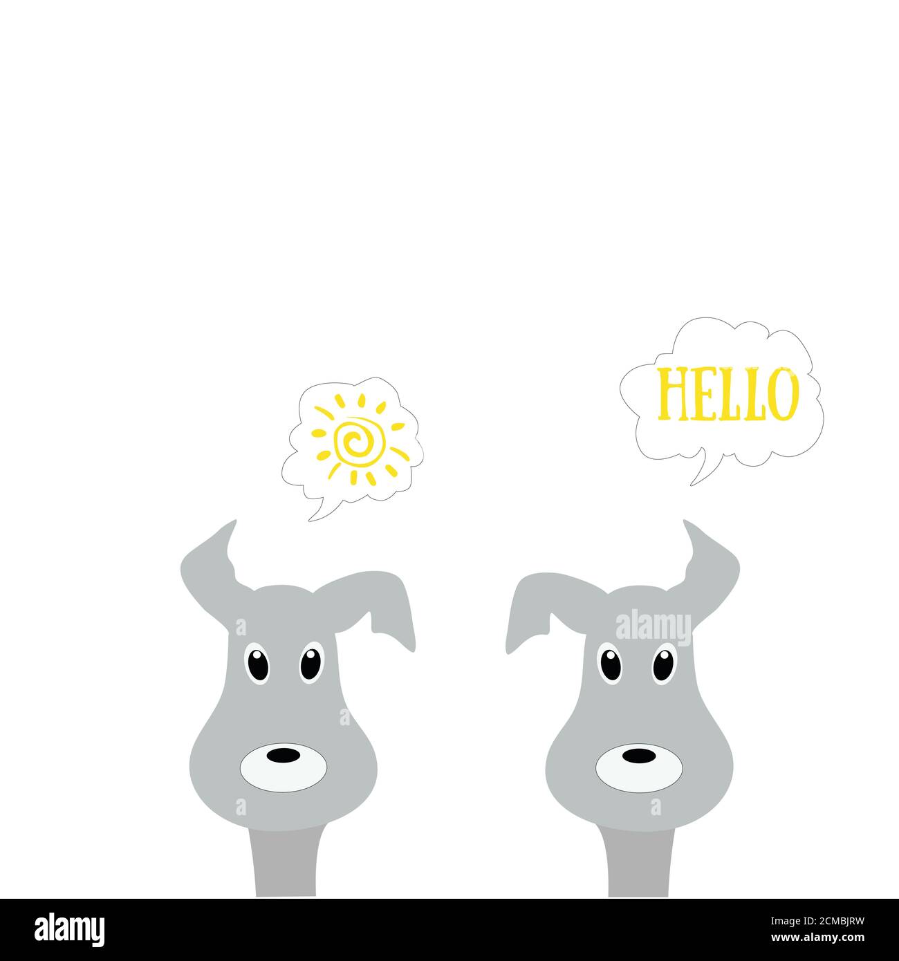 Cute cartoon dog . The head of a cartoon dog . Illustration Stock Photo