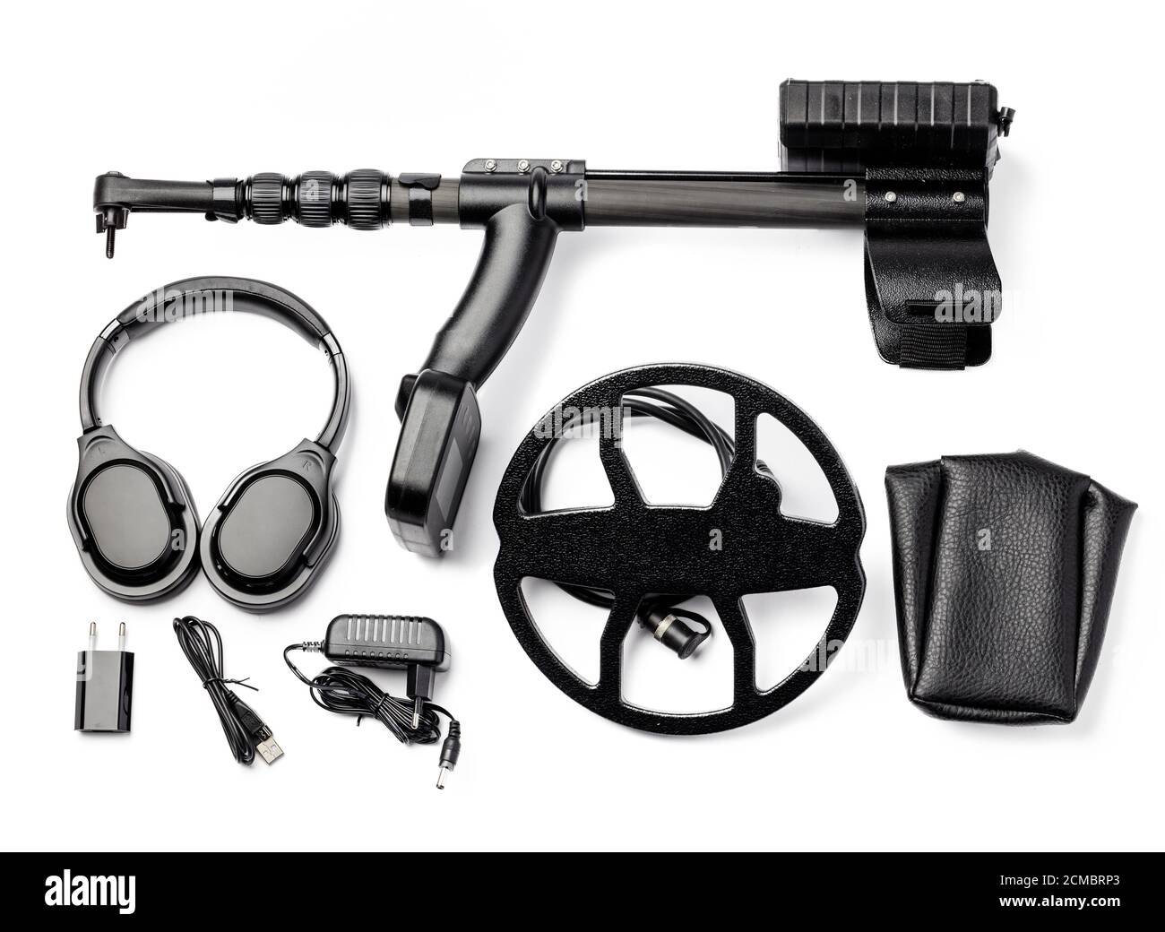 Metal detector parts isolated on white background Stock Photo Alamy