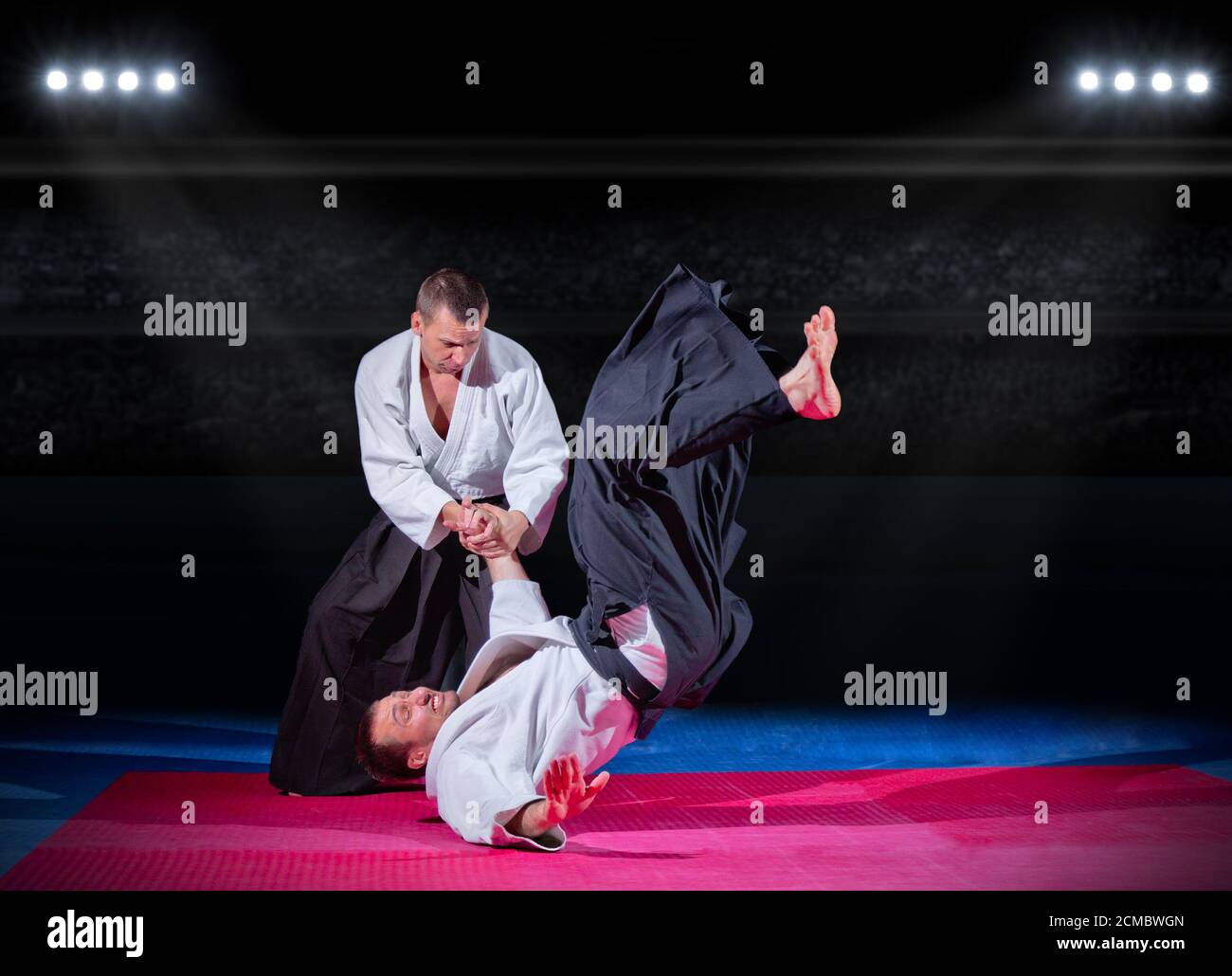 Two martial arts fighters at sports hall Stock Photo Alamy