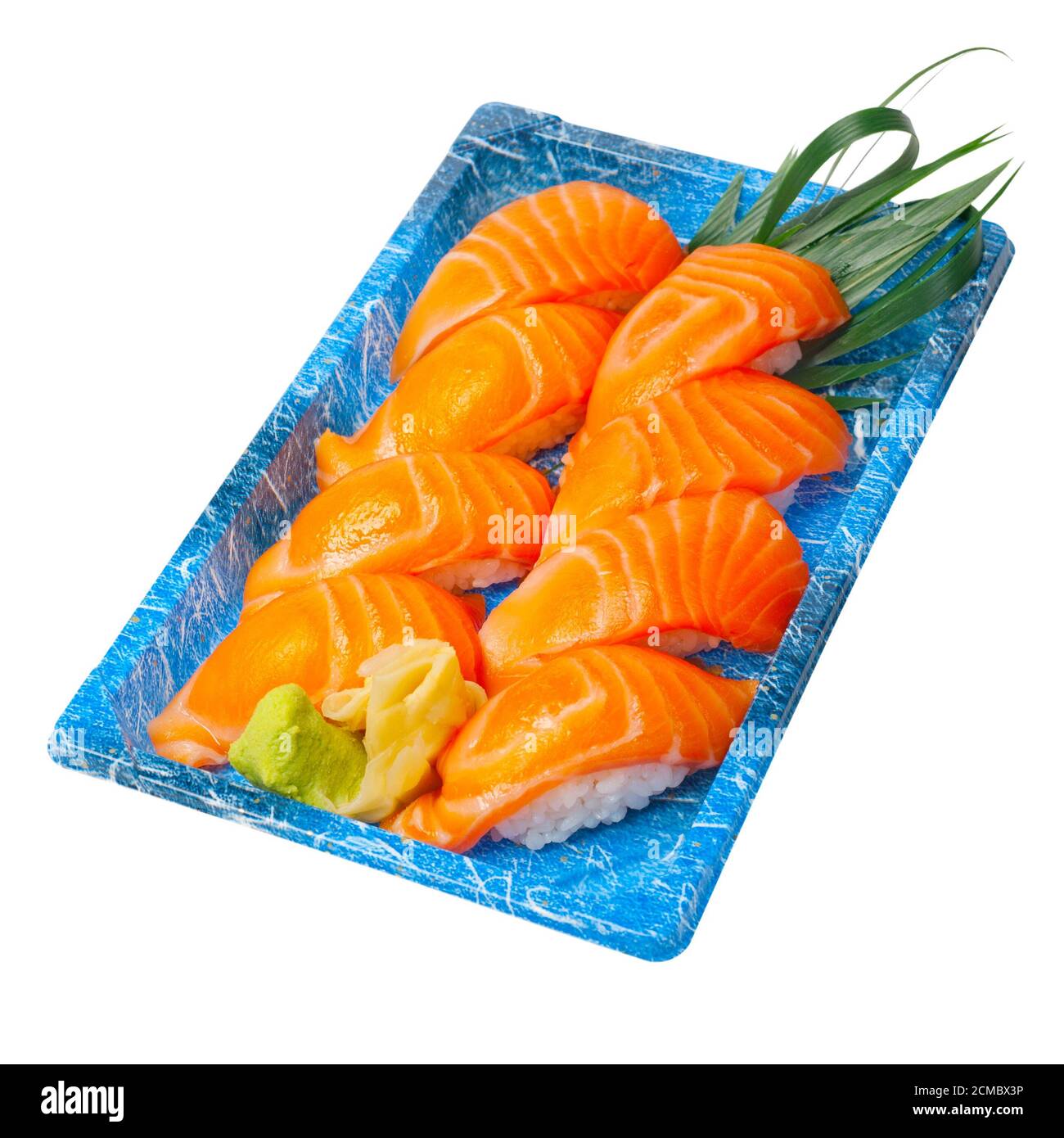 take away sushi express on plastic tray Stock Photo