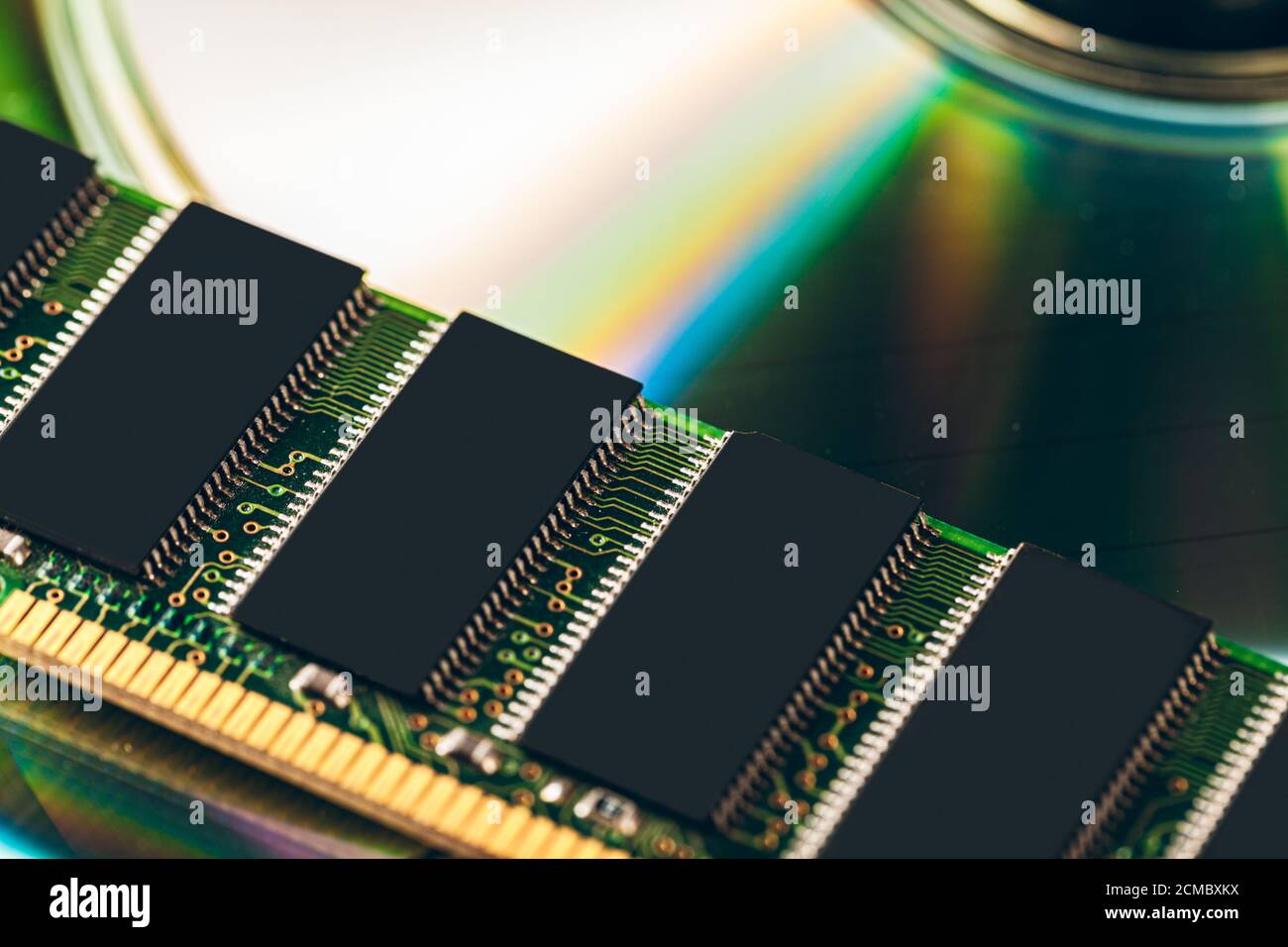Green circuit board of a computer close up Stock Photo - Alamy