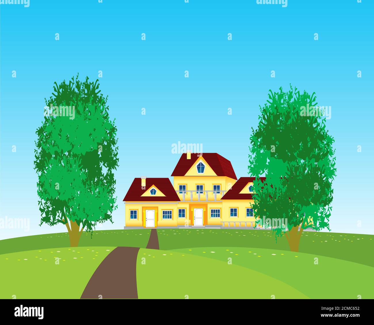 Village on nature Stock Photo - Alamy