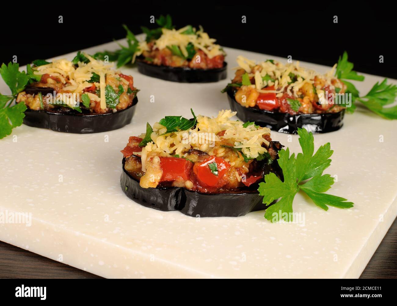 Appetizer of fried eggplant Stock Photo Alamy