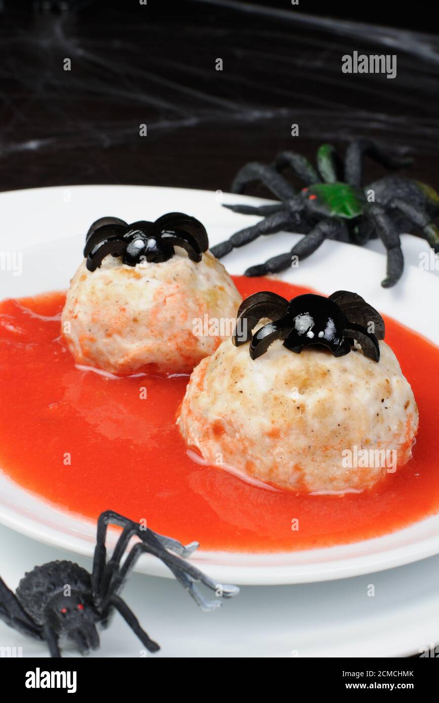 Chicken meatballs in tomato sauce Stock Photo Alamy