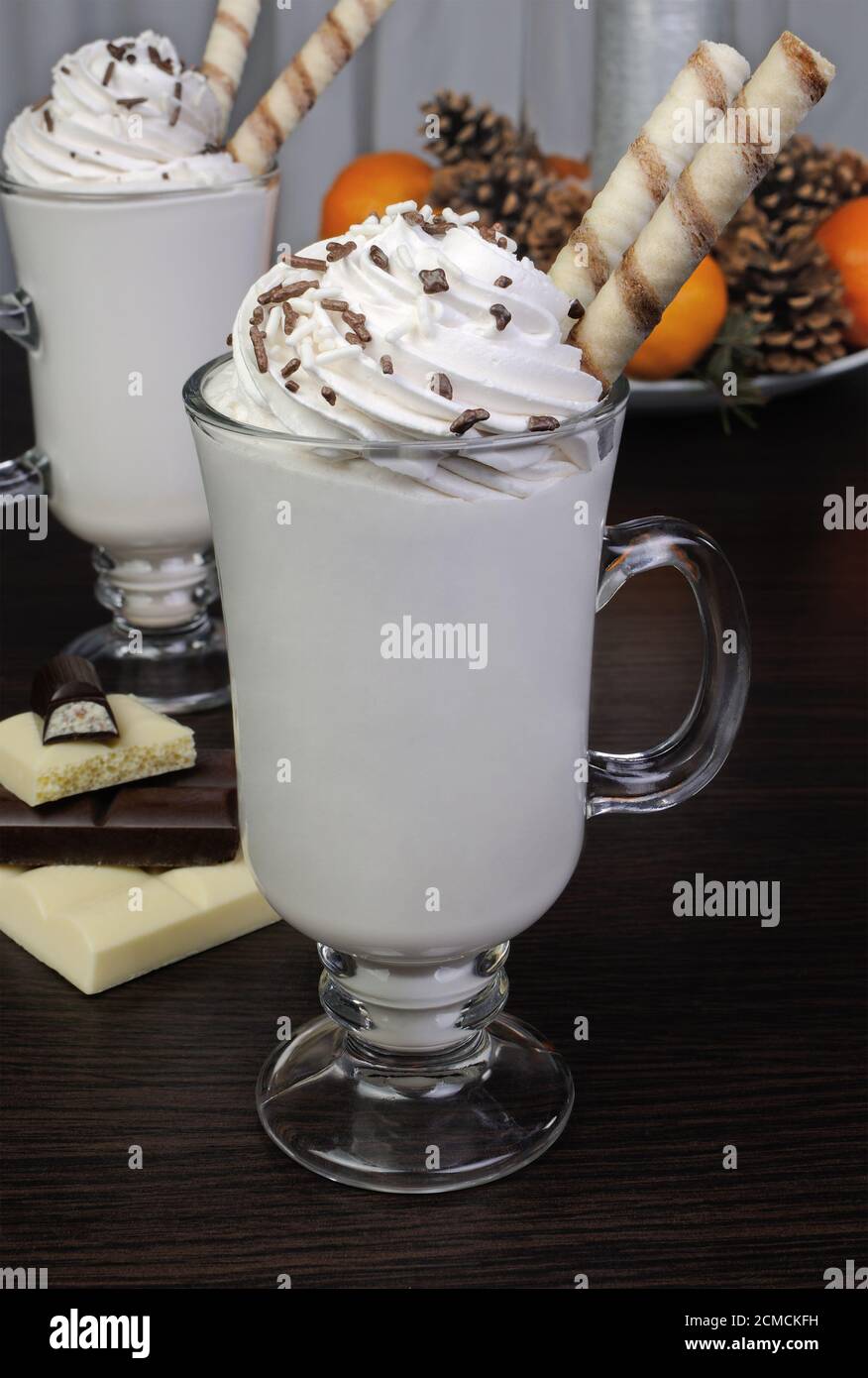 Milkshake with whipped cream Stock Photo Alamy