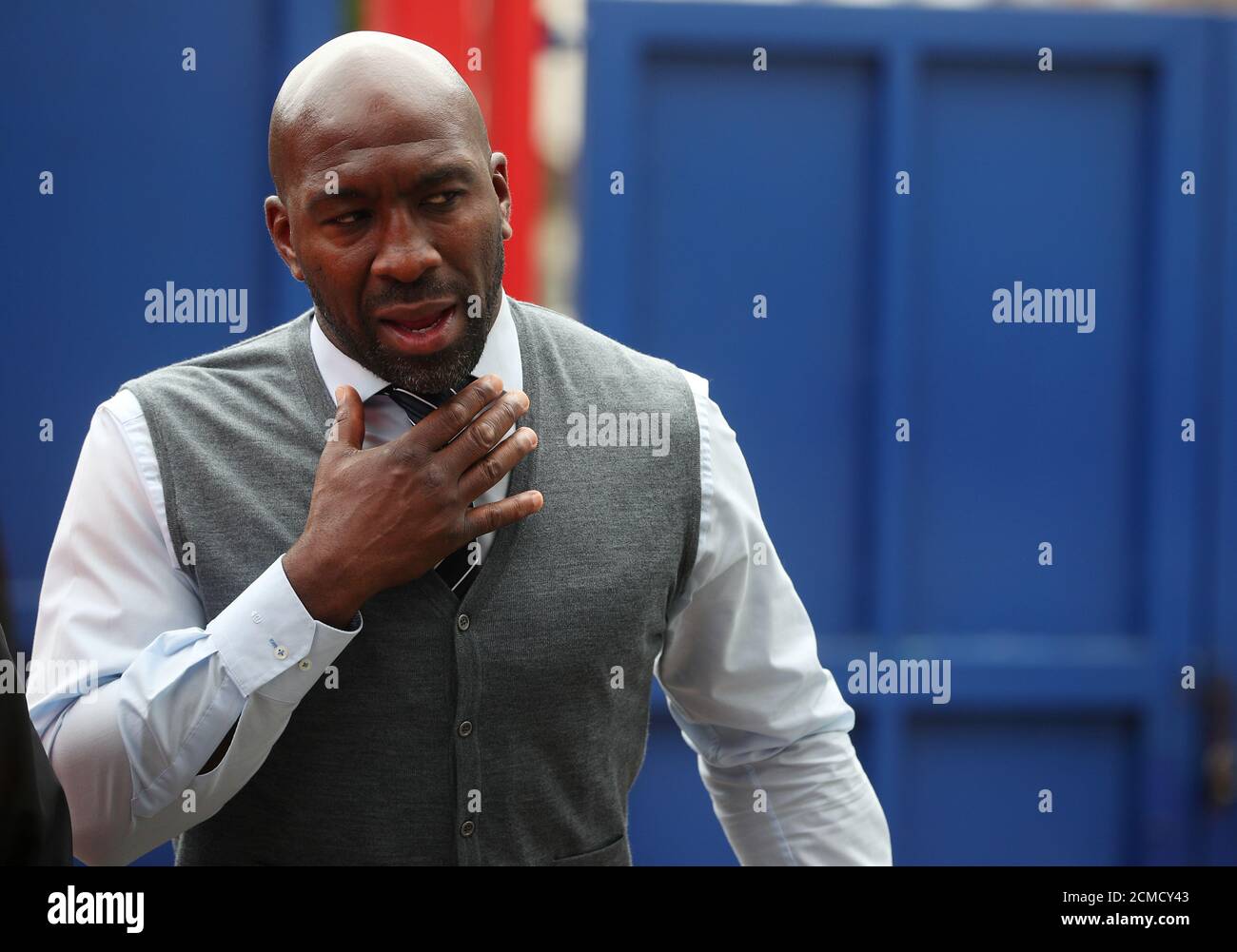 Soccer Football - Premier League - Crystal Palace vs West Bromwich Albion - Selhurst Park, London, Britain - May 13, 2018   West Bromwich Albion caretaker manager Darren Moore arrives at the stadium before the match   REUTERS/Hannah McKay    EDITORIAL USE ONLY. No use with unauthorized audio, video, data, fixture lists, club/league logos or "live" services. Online in-match use limited to 75 images, no video emulation. No use in betting, games or single club/league/player publications.  Please contact your account representative for further details. Stock Photo
