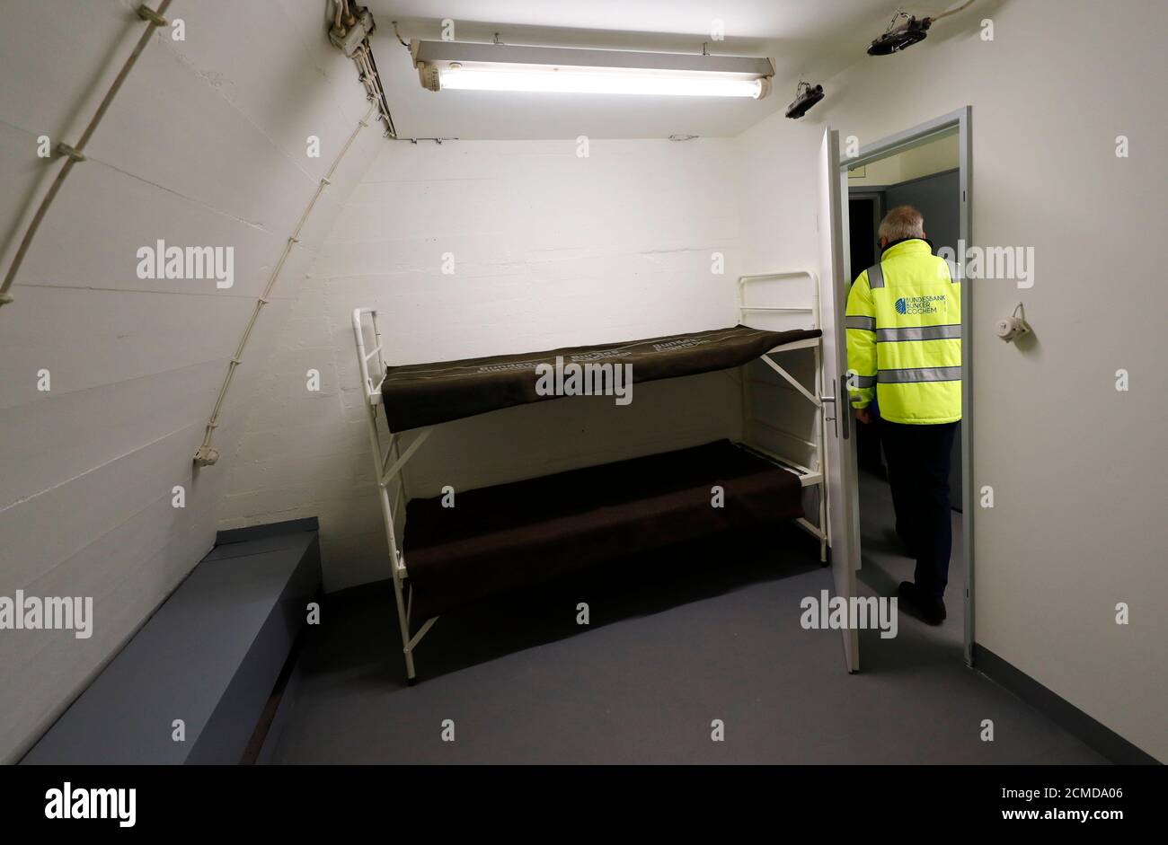 Tour Guide Hans Juergen Haite Leaves A Sleeping Room Inside A Federal Reserve Bank Bundesbank Bunker