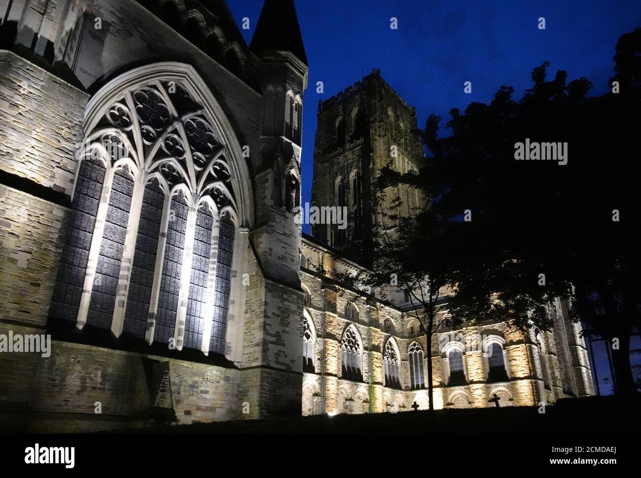 Durham Cathedral at night Stock Photo