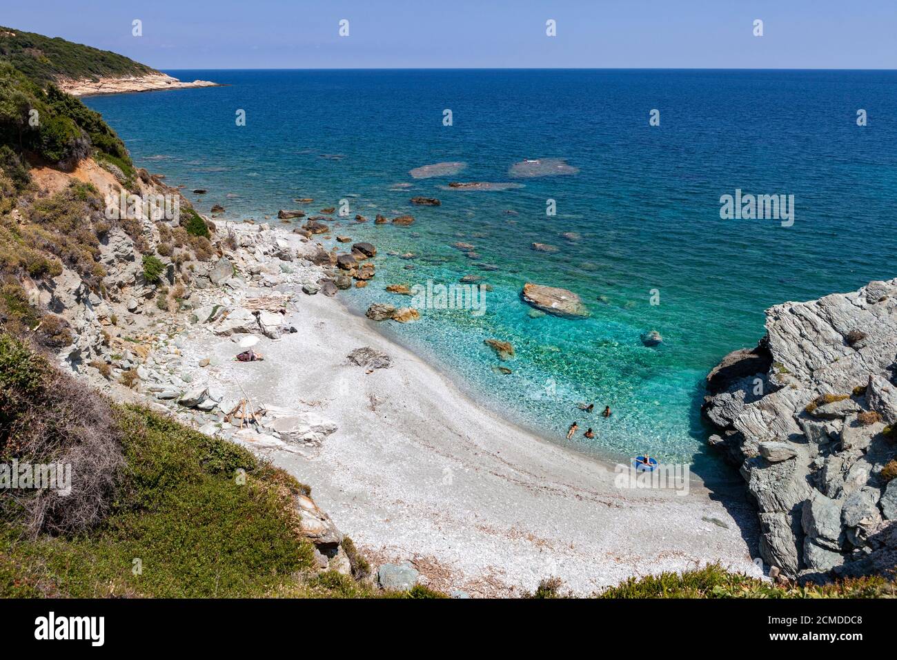 Beaches of Greece, Mourtias beach from above, near Promyri village, Pelion, Volos district, Greece Stock Photo
