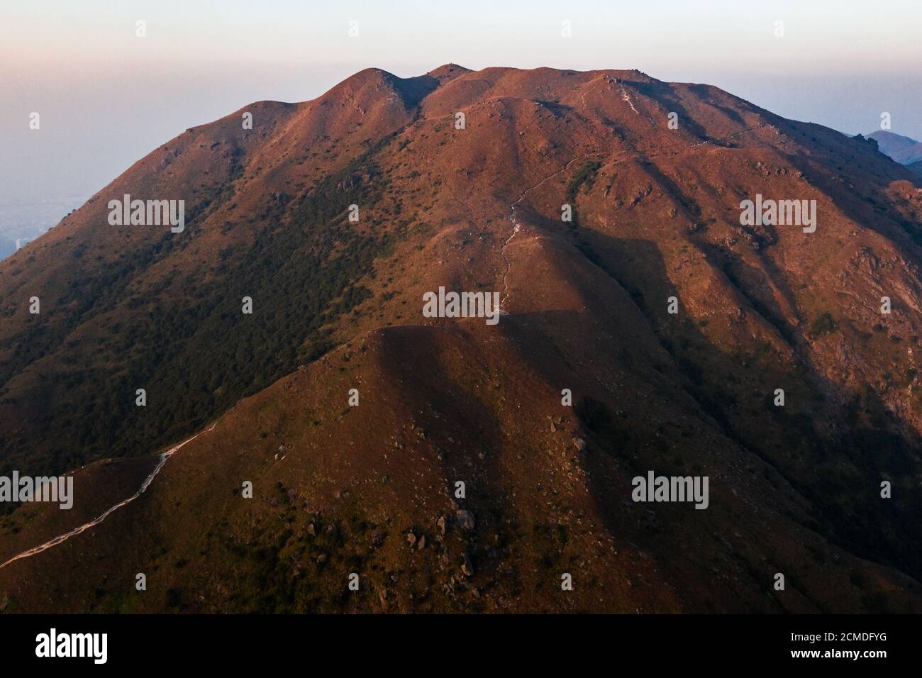 Horizontal shot of a mountain range, mountainscape scenery Stock Photo