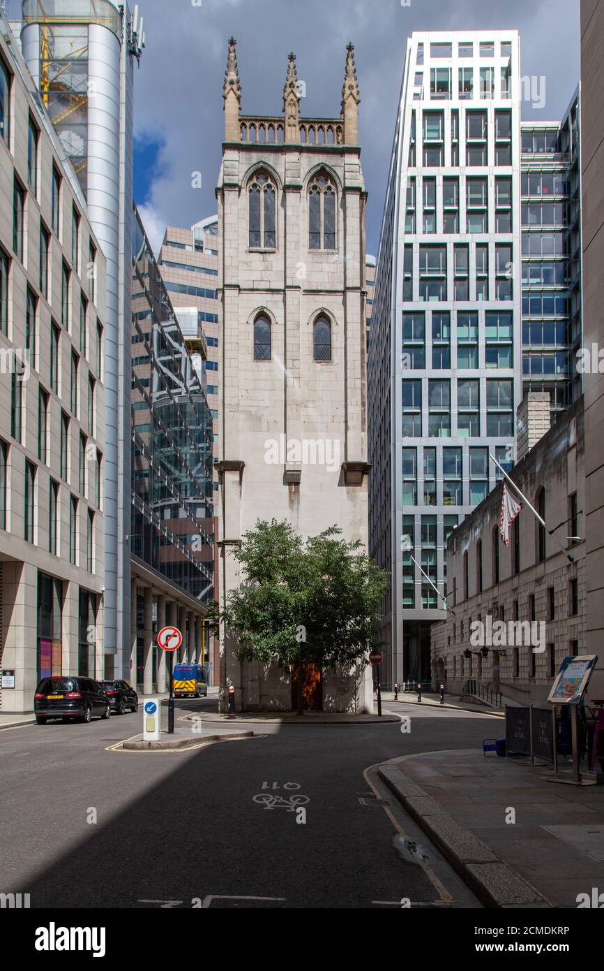 The Tower of St Alban, Wood Street in the City of London, UK Stock Photo