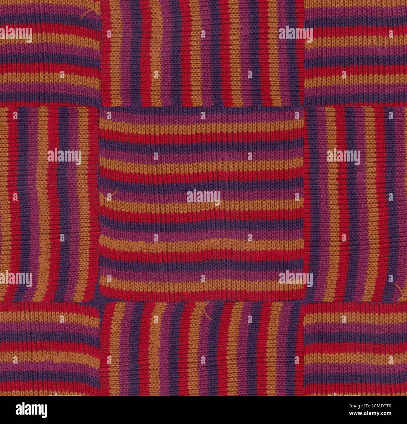 Knitwear purple, red, orange, fuchsia seamless Stock Photo