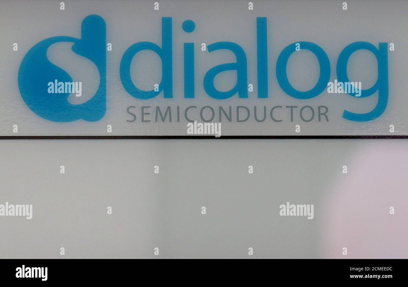 Dialog semiconductor logo is pictured at a company building in Germering near Munich, Germany August 15, 2016. REUTERS/Michaela Rehle Stock Photo