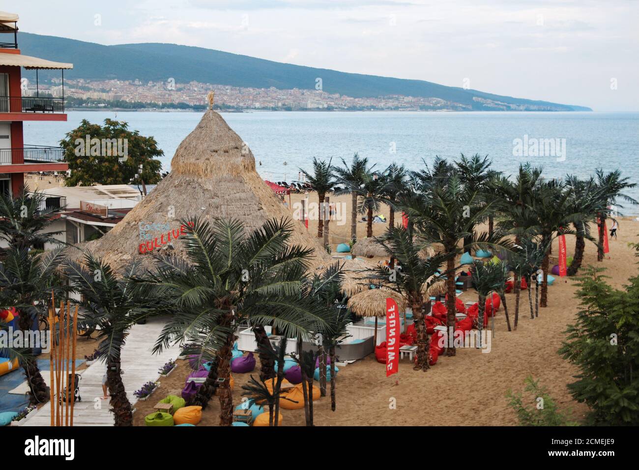Sunny Beach,Bulgaria at day. Bulgarian tourism. Stock Photo