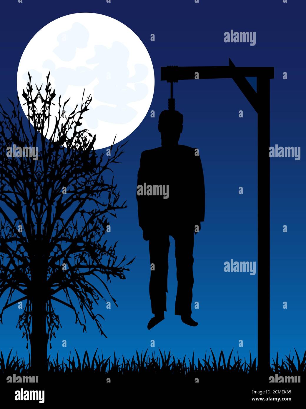 Dead body on gallows Stock Photo
