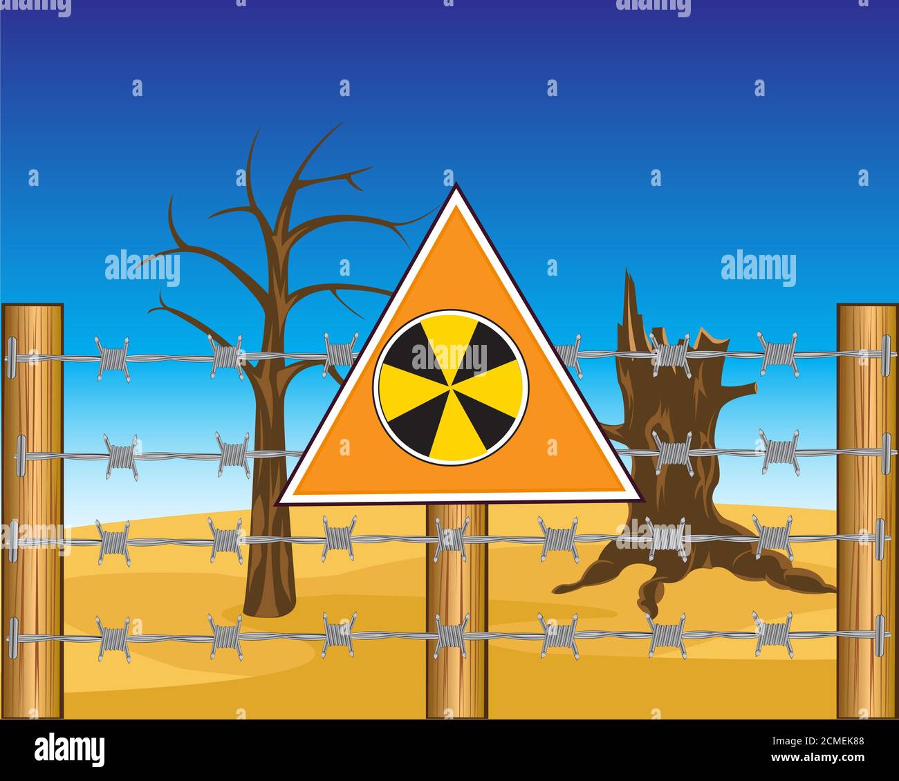 Zone to radioactive danger Stock Photo