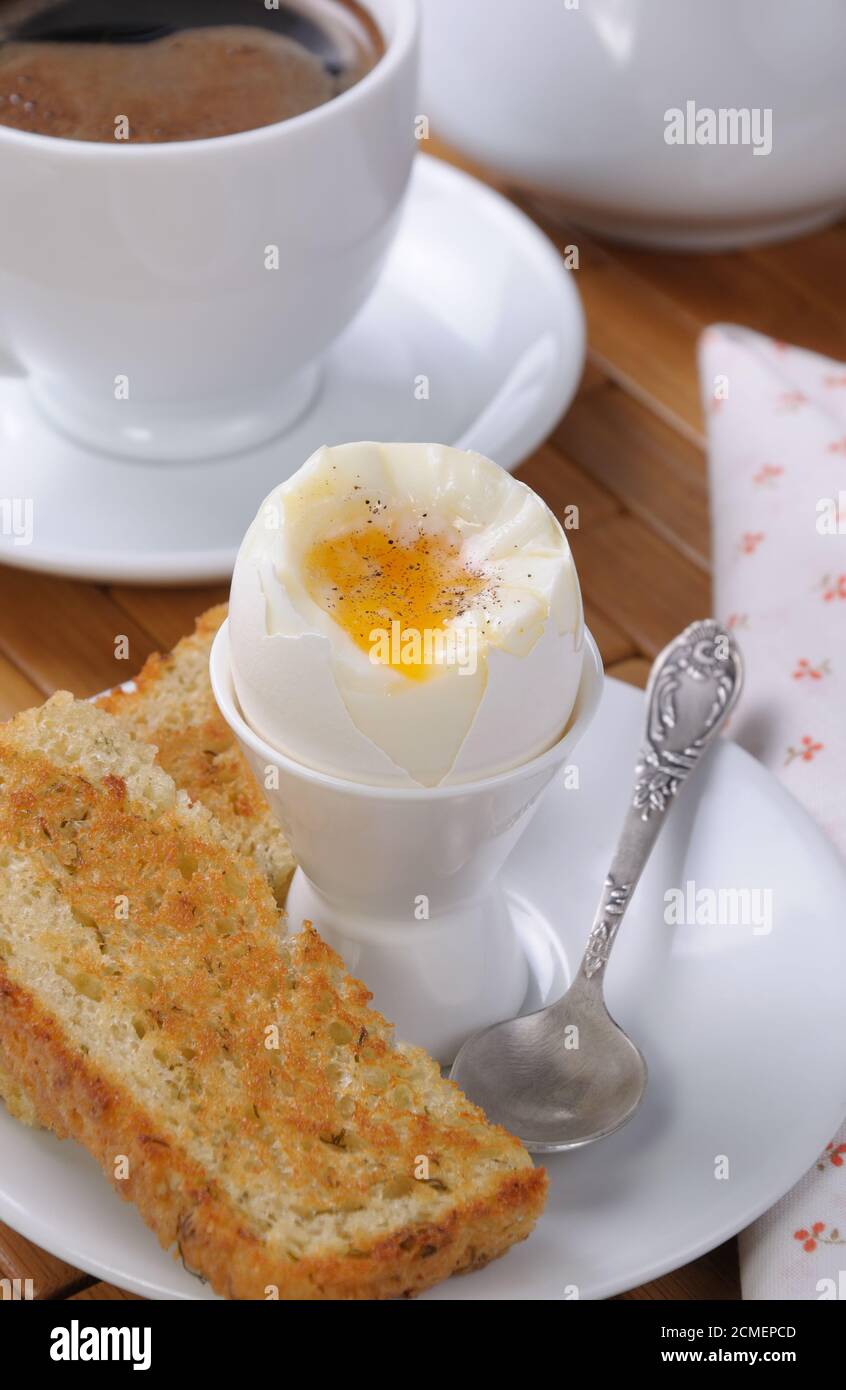Boiled egg for breakfast hi-res stock photography and images - Alamy