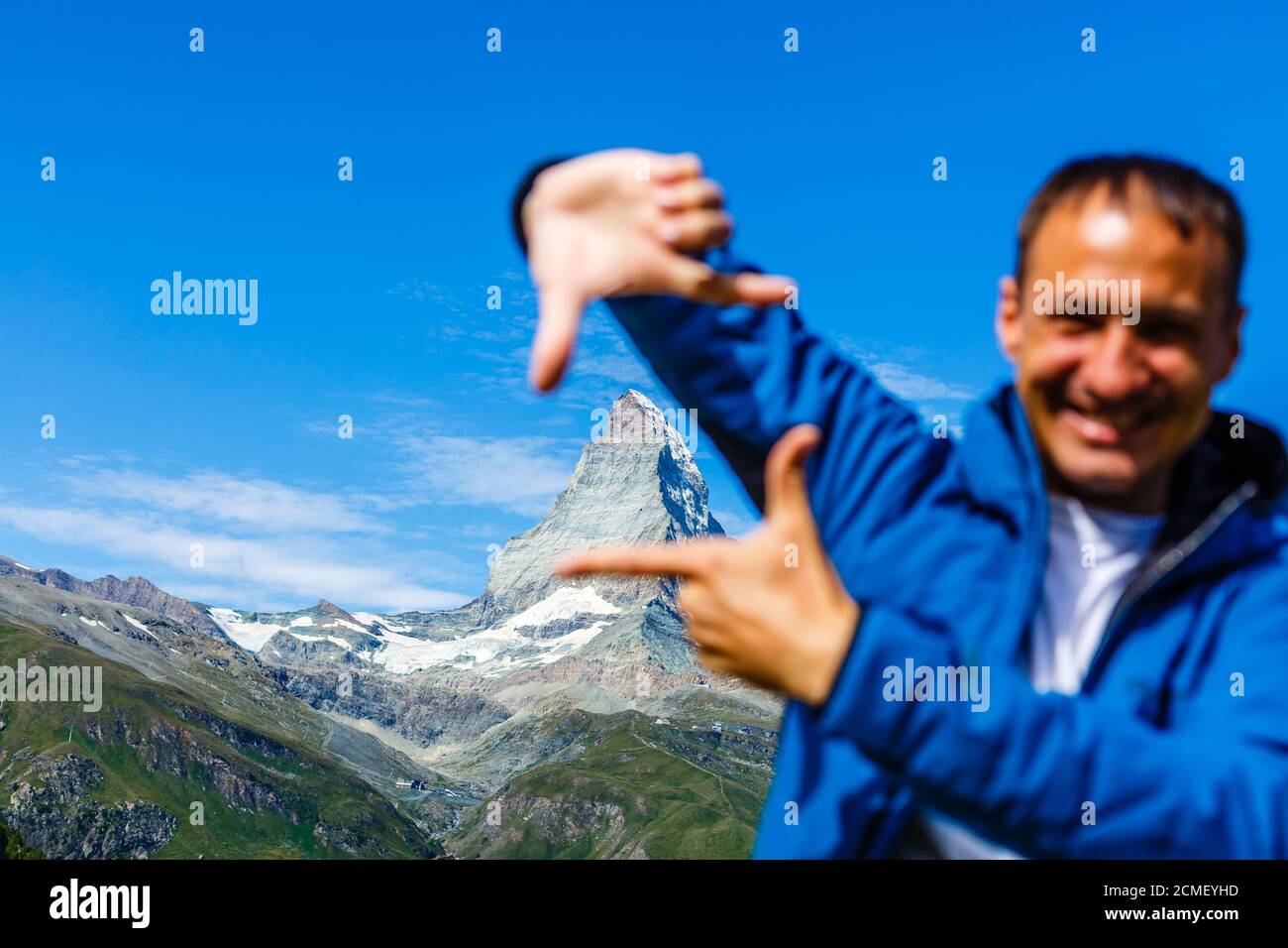 Active family hiking in high alpine region in alps Stock Photo - Alamy