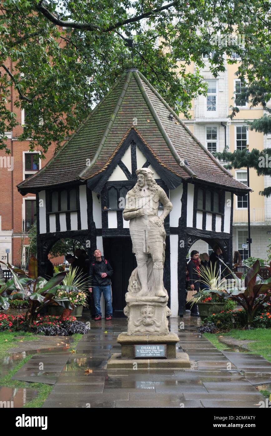 Statue of Charles II in London's Soho Square Stock Photo