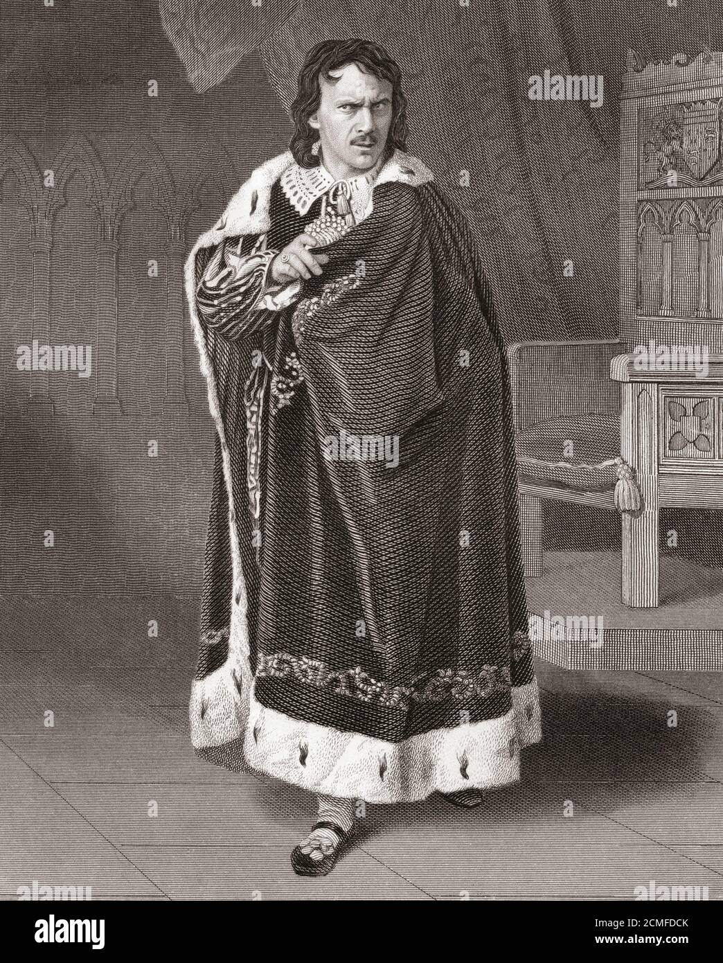 Mr. Couldock in the role of Richard III from the play by Shakespeare.  Charles Walter Couldock, 1815 – 1898.  19th-century English actor Stock Photo