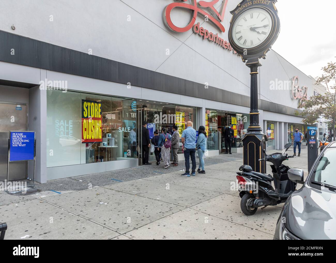 Brooklyn, NY, USA September 16, 2020 People waiting in line to get into Century 21 Department