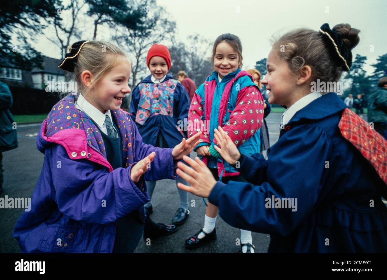 Children in the playground at Cottenham Park Primary School in Raynes Park, southwest London