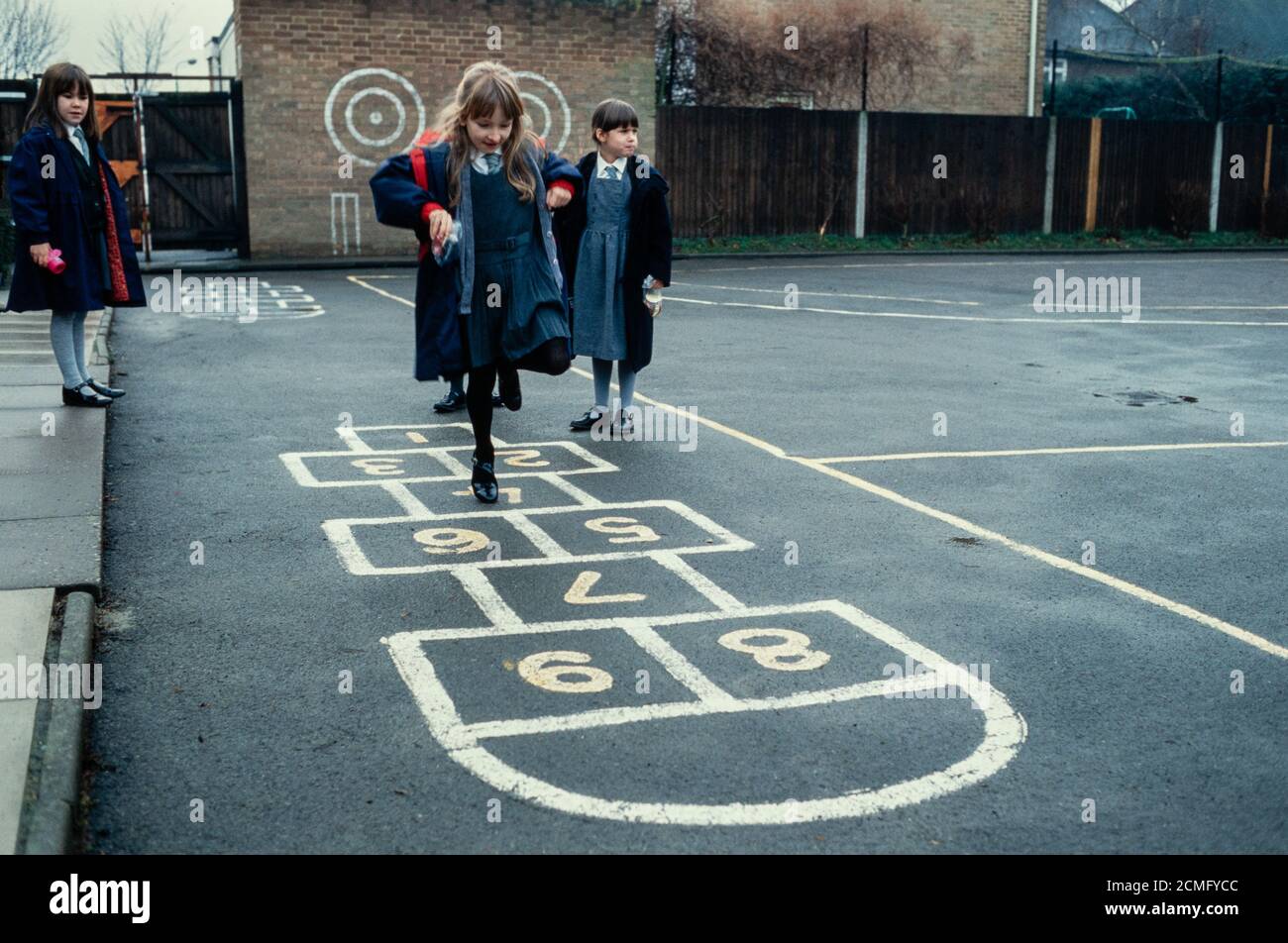 Children in the playground at Cottenham Park Primary School in Raynes