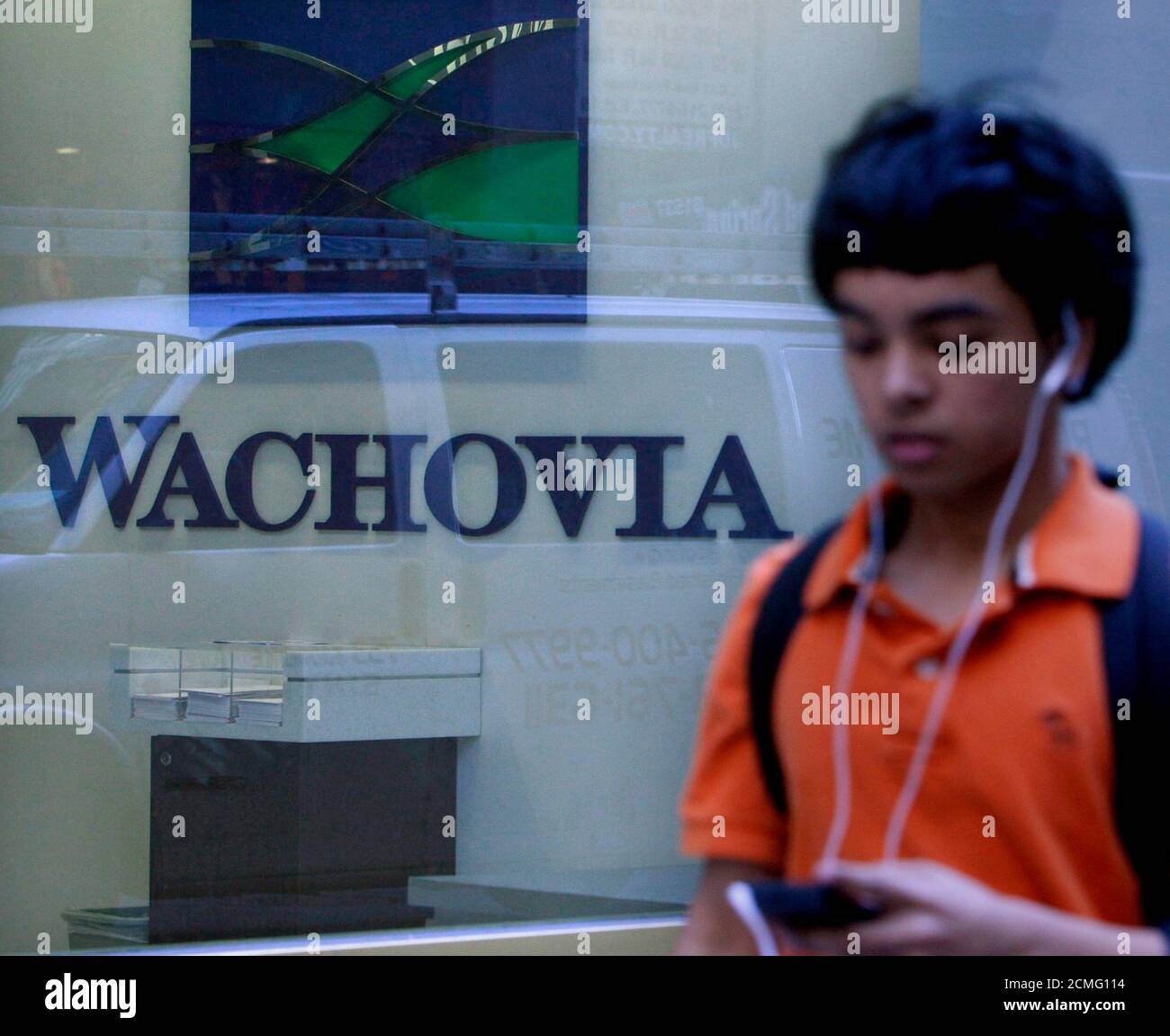 https www alamy com a wachovia bank sign is seen inside an atm booth in new yorks financial district september 18 2008 morgan stanley which saw its stock pummeled wednesday on worries it may not survive the credit crunch has held preliminary takeover talks with wachovia corp reutersbrendan mcdermid united states image374062896 html
