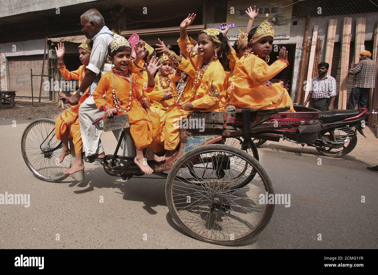 Indian School Children Riding Cycle High Resolution Stock Photography ...