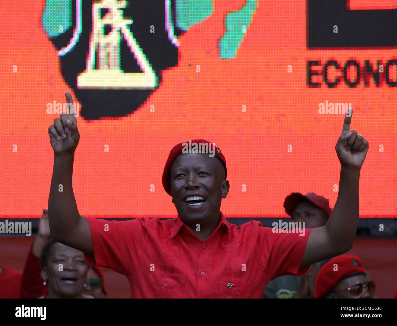 Julius Malema Leader Of The Opposition Economic Freedom Fighters Eff Party Addresses Supporters At The Party S Final Election Rally Ahead Of The Country S May 8 Poll In Johannesburg South Africa May 5