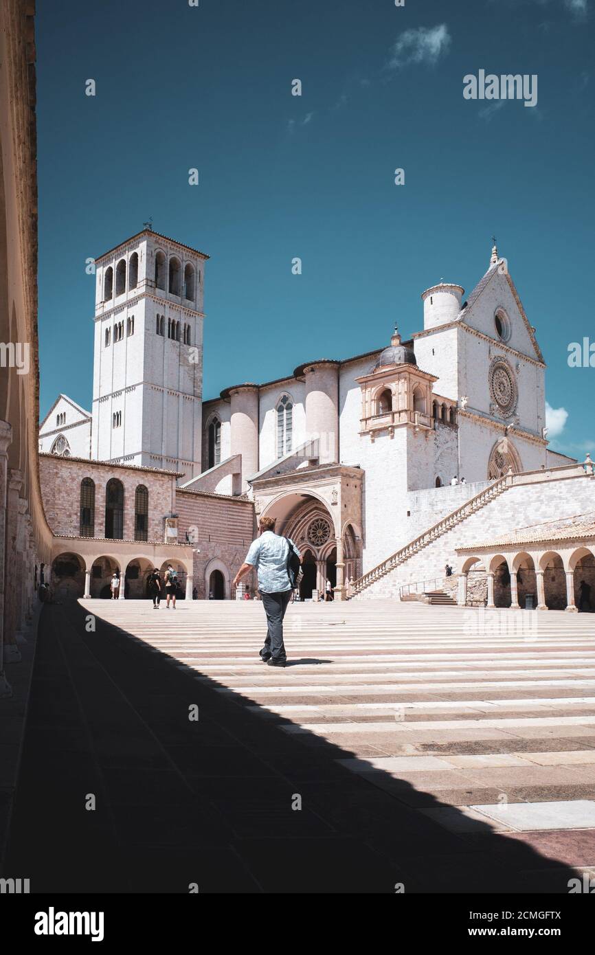 ITALY, UMBRIA, ASSISI: View of the San Francesco d’Assisi Cathedral Stock Photo