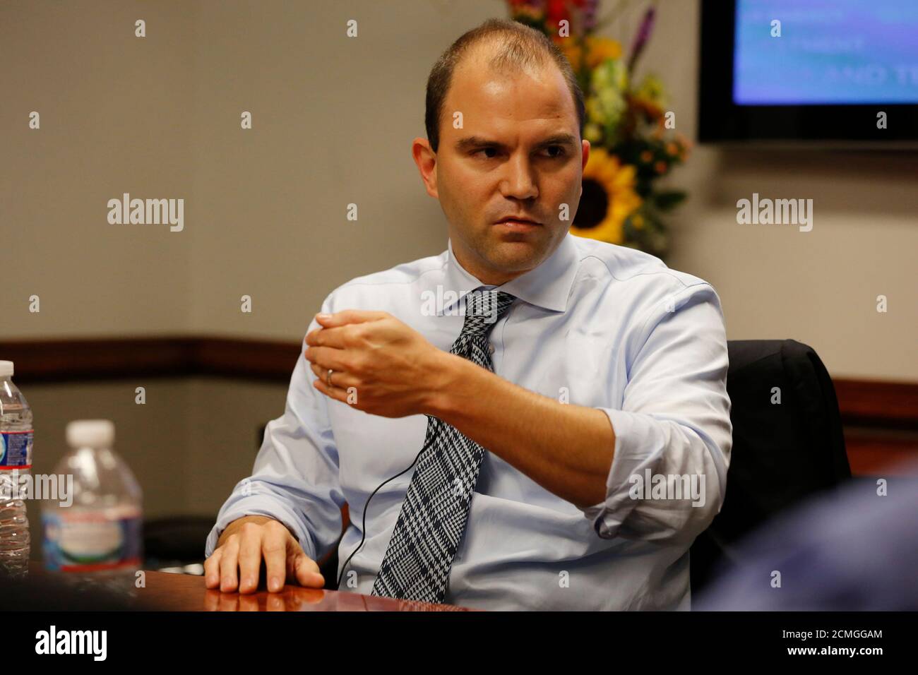 Ben Rhodes, assistant to the President and Deputy National Security Advisor for Strategic Communications at the White House, answers a question during the Reuters Washington Summit in Washington, October 24, 2013.  REUTERS/Jim Bourg   (UNITED STATES - Tags: POLITICS BUSINESS) Stock Photo
