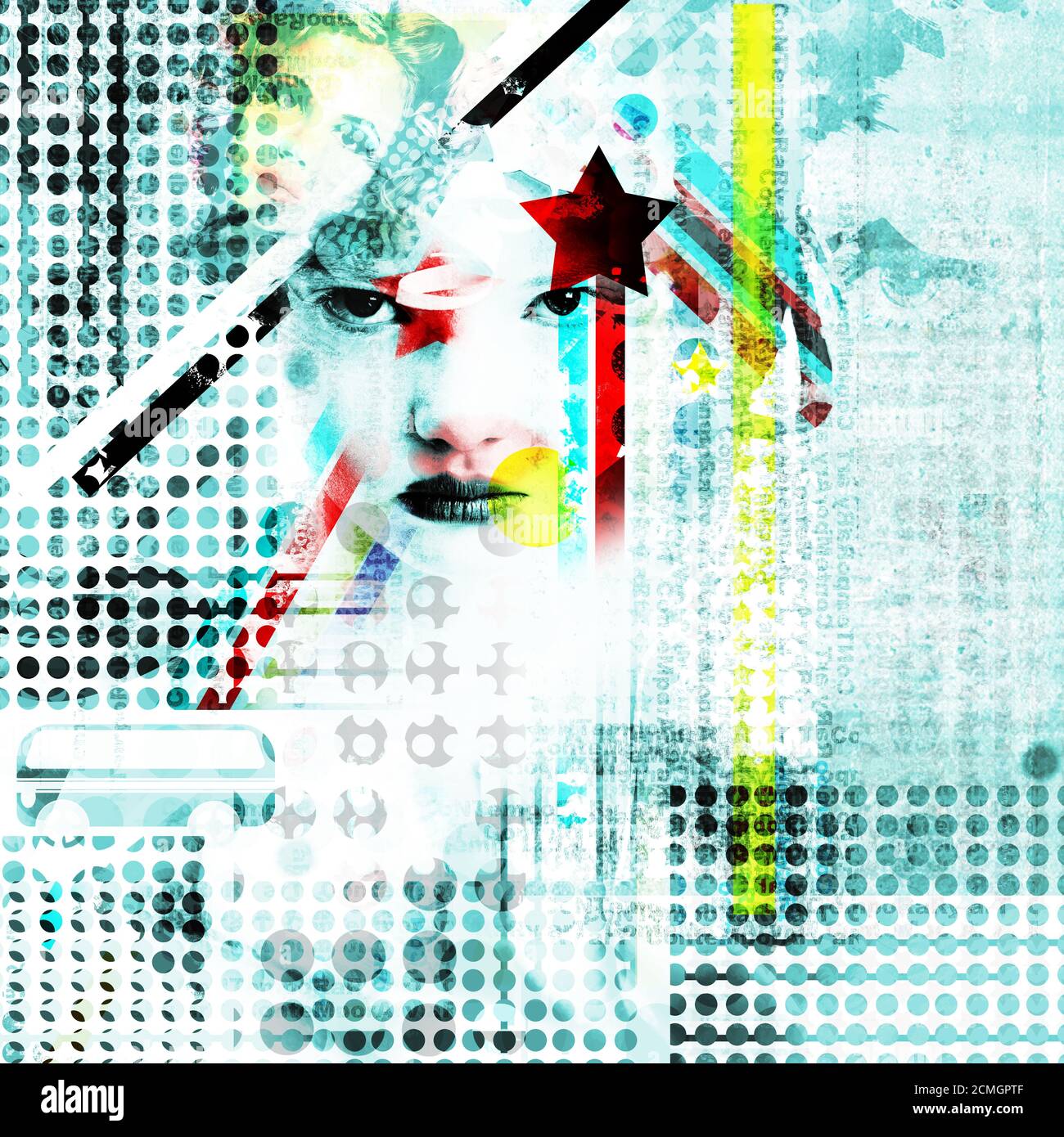 Abstract background with elements of the pictures in the style of pop art Stock Photo Alamy