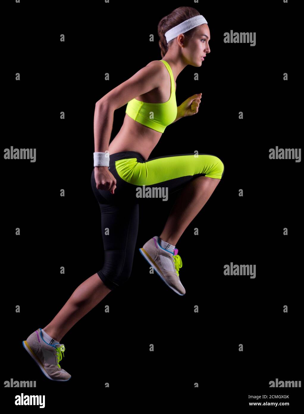 Black woman running hi-res stock photography and images - Alamy