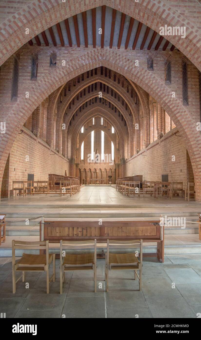 inside the church at quarr abbey on the isle of wight Stock Photo