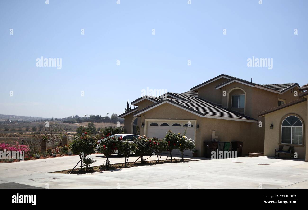A view of the house of Tony Kim, an American detained by North Korea in April 2017 and released on Wednesday, in Riverside, California, U.S. May 9, 2018. REUTERS/Lucy Nicholson Stock Photo