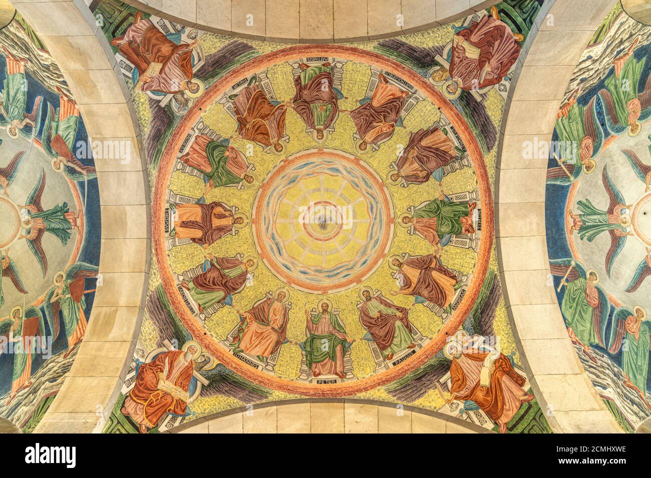 Fresken der 12 Apostel im Innenraum des Dom zu Viborg, Viborg, Dänemark, Europa | frescoes of the the Twelve Apostles, Viborg Cathedral interior, Vibo Stock Photo