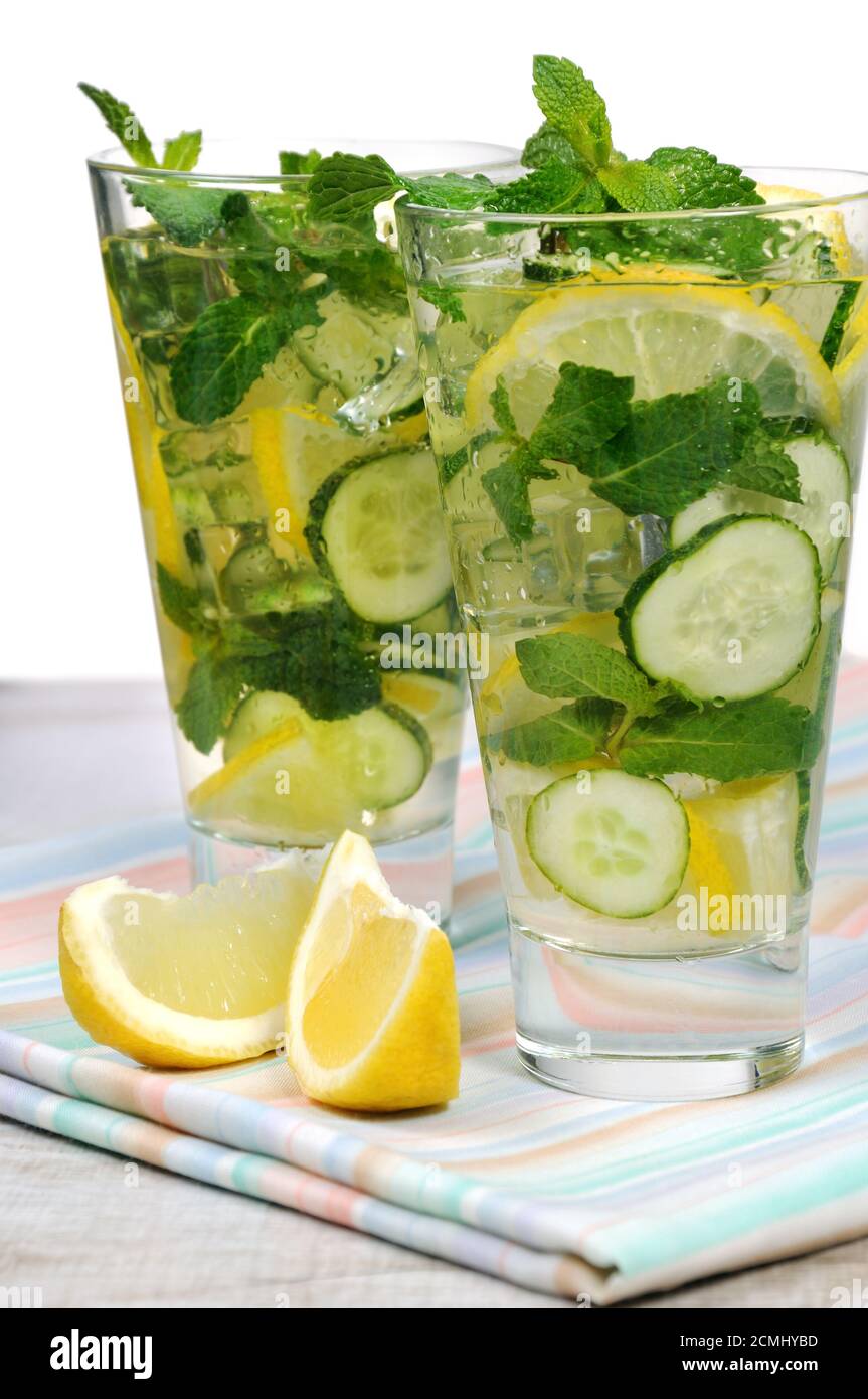 Cucumber nonalcoholic mojito Stock Photo Alamy