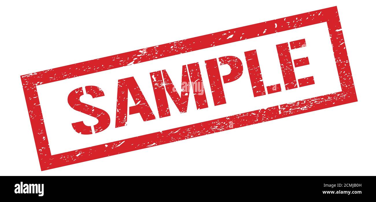 SAMPLE red grungy rectangle stamp sign Stock Photo Alamy