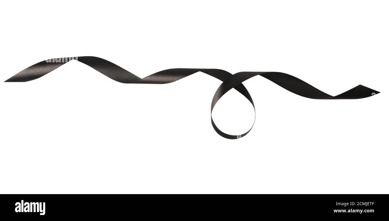 A black ribbons isolated on a white background with clipping path Stock