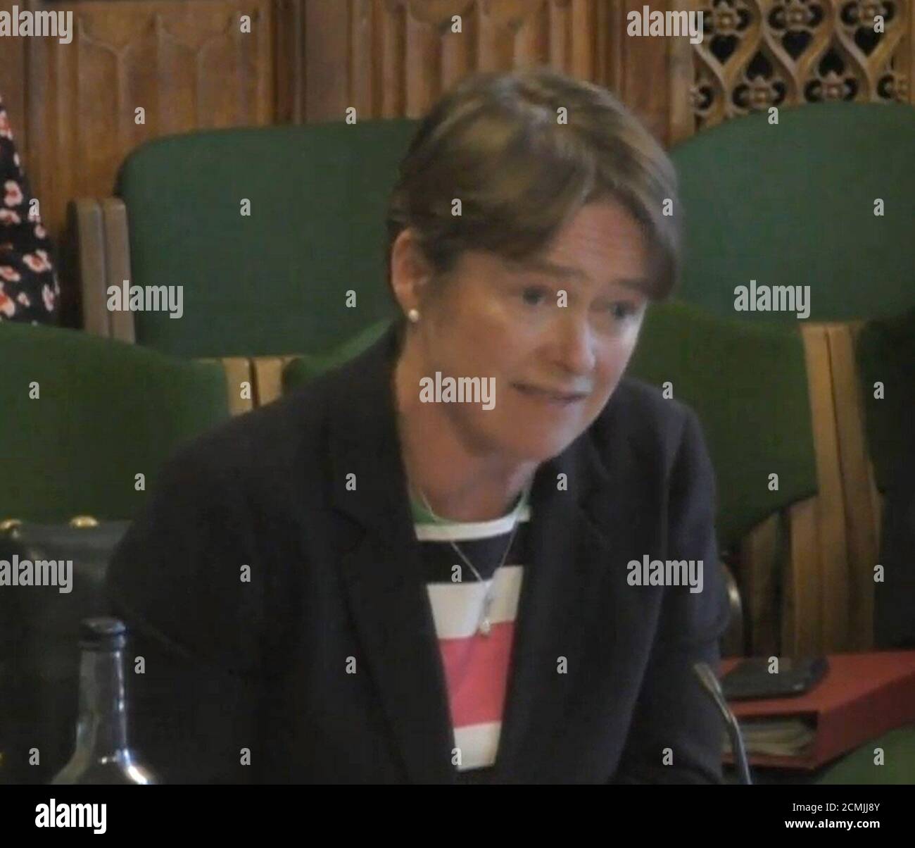 Screen grab of Baroness Dido Harding, Executive Chair of NHS Test and Trace Science giving evidence to the Commons Science and Technology Committee ,in the House of Commons, London, on UK testing capacity after Prime Minister Boris Johnson admitted there is not enough capacity in the testing system after demand 'massively accelerated' in recent weeks. Stock Photo